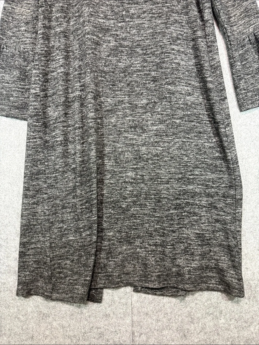Soft Surroundings Cardigan - Womens L - Charcoal Heather Open-Front Duster Comfy